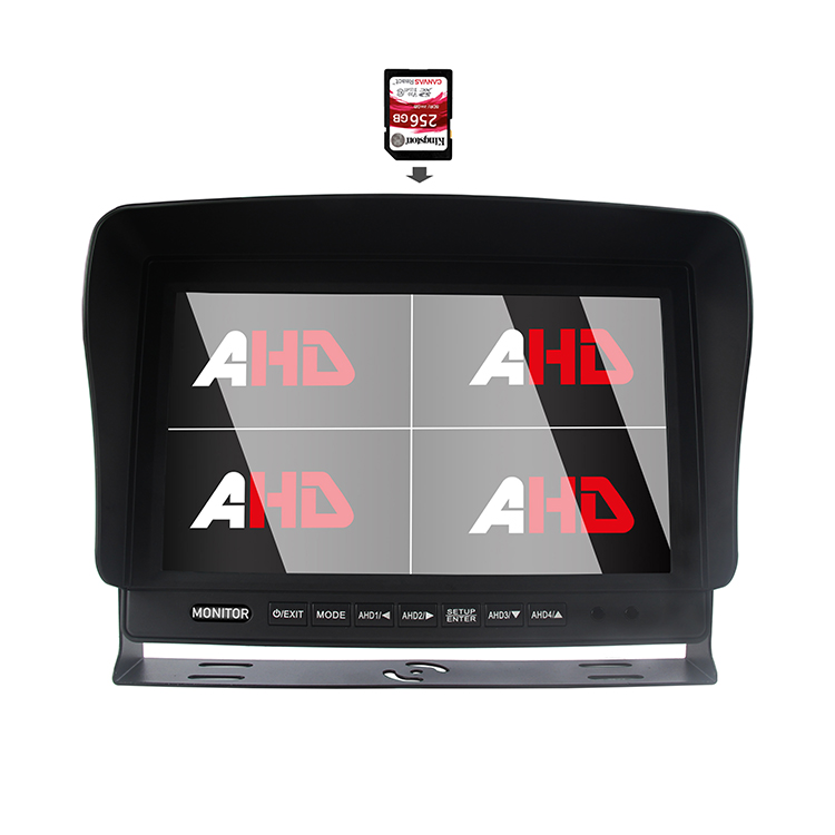 Monitor pentru vehicule AHD Quad Split Display SD DVR de 10,1 inchi