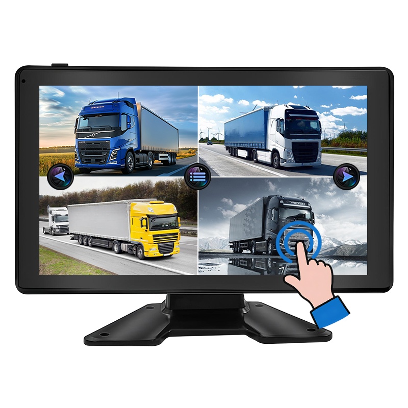 Monitor de înregistrare DVR cu ecran tactil de 10,1 inchi pentru vehicule Quad View 1080P