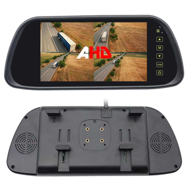 2 în 1 instalare 7 inch quad ahd monitor oglindă retrovizoare