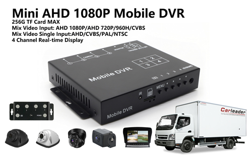 Kit DVR mobil 4CH Mini AHD 1080P cu 4 camere HD