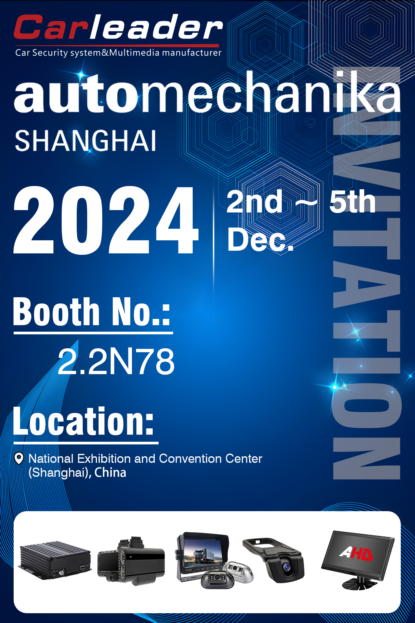 Automechanika Shanghai 2024 Expoziție | Stand nr.: 2.2N78, Carleader vă așteaptă vizita
