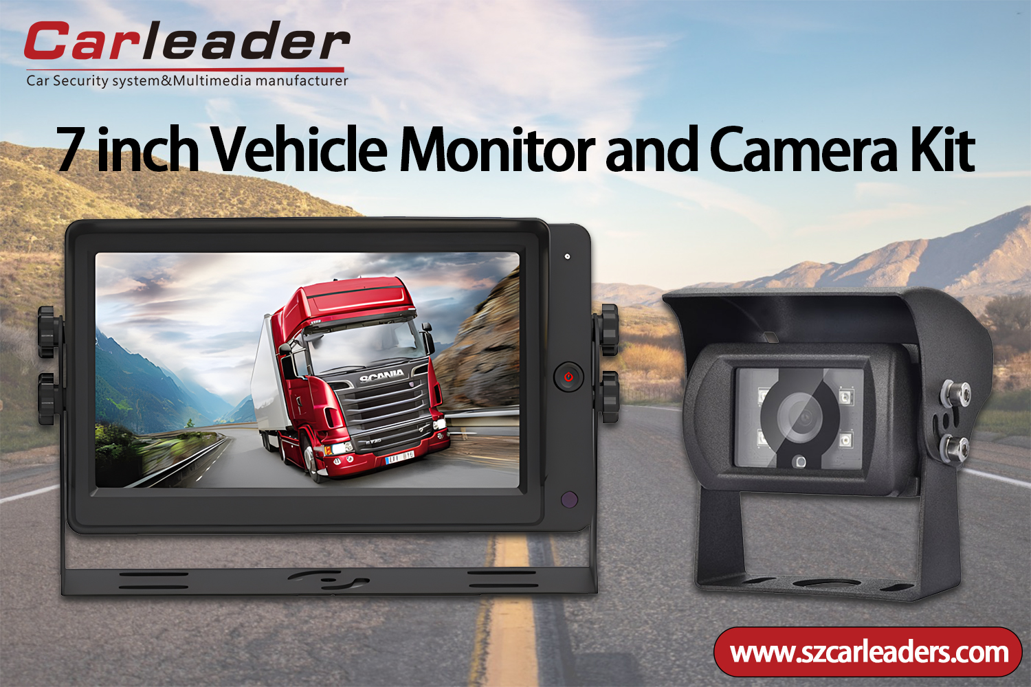 Monitor retrovizoare de 7 inci cu cameră inversă