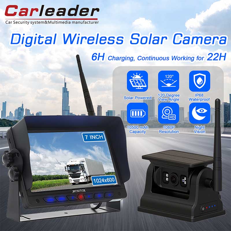 Set de camere din spate wireless cu solar magnetic de 7 inci, de 7 inci