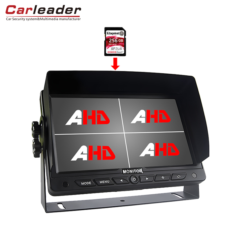 Carleader 7 inch Truck Onboard HD Quad Split Monitor cu funcție de înregistrare DVR