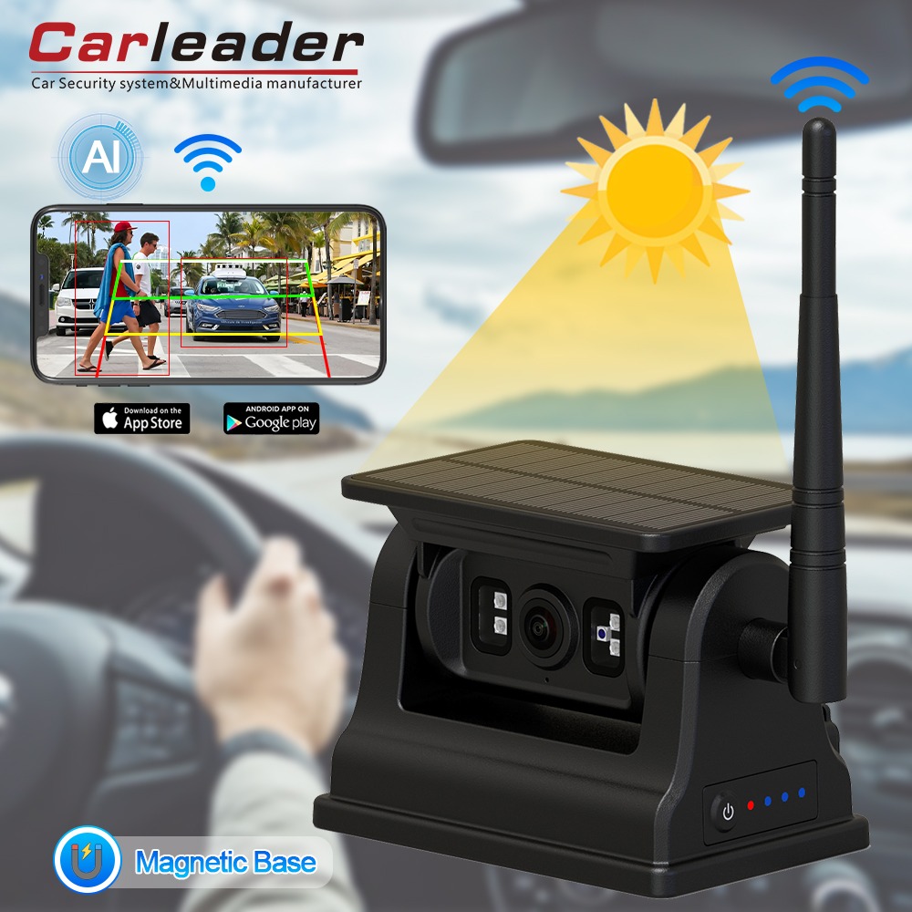 Carleader 1080P magnetic solar WiFi Wireless RV Backup Camera pentru IOS Android