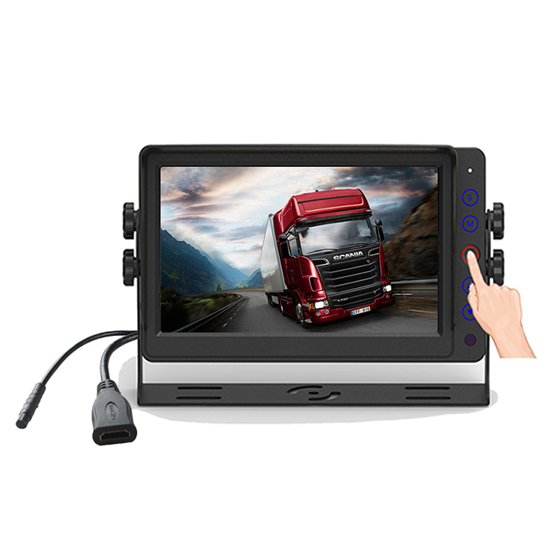 Carleader, 7 inch, buton tactil, monitor HD pentru vehicule grele, acceptă intrări de semnal CVBS și HD Carleader, 7 inch, buton tactil, monitor HD pentru vehicule grele, acceptă intrări de semnal CVBS și HD