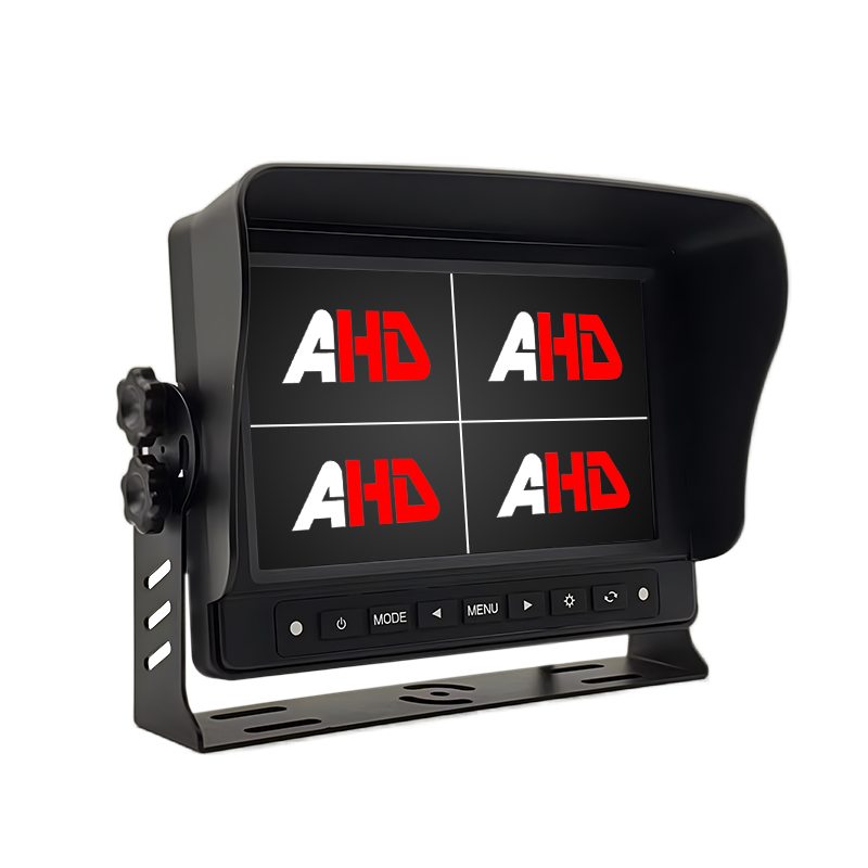 Monitor Carleader de 7 inchi, rezistent la apă, cu afișaj quad split Monitor Carleader de 7 inchi, rezistent la apă, cu afișaj quad split