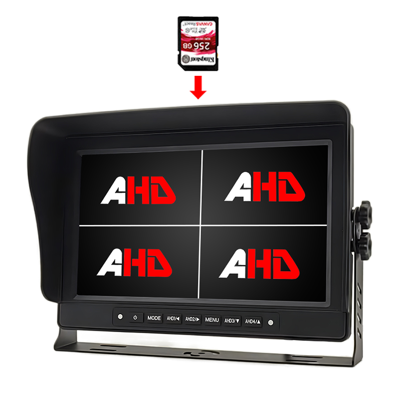 Carleader 10.1 Waterproof Quad View Display Înregistrare video Monitor AHD