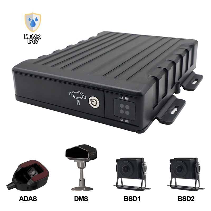 4CH IP67 Impermeabil AI SD Mobile DVR Suport ADAS+DMS+BSD