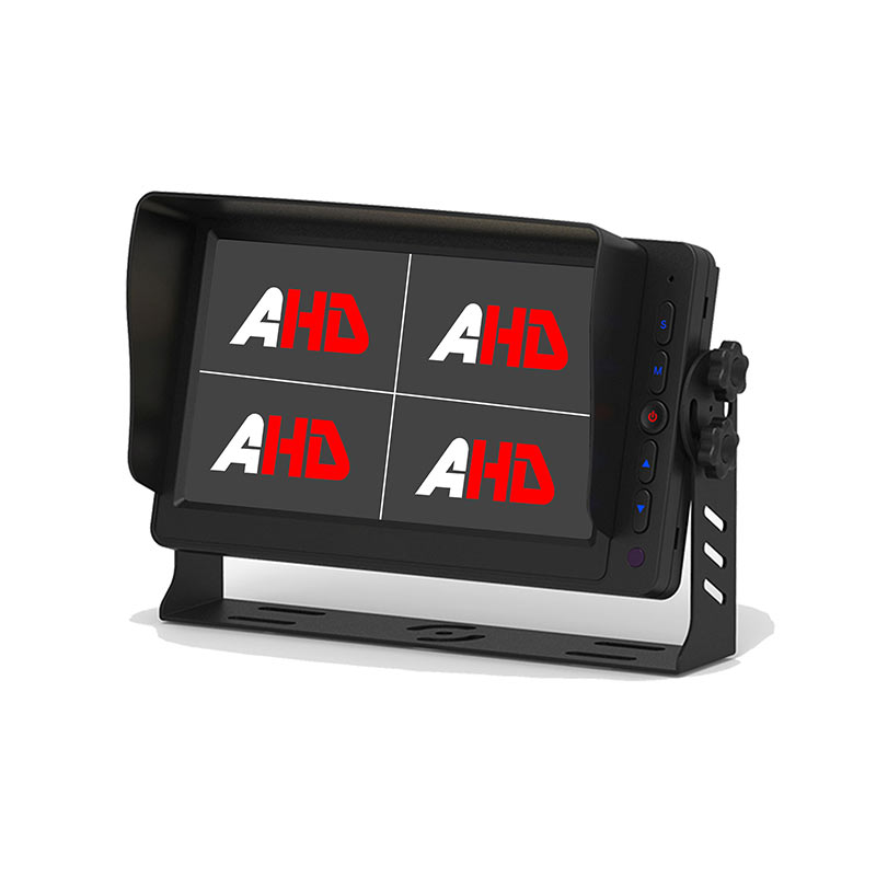Monitor de vehicul AHD de 7 inchi cu 4 intrări video, 5 butoane de clic și funcție de declanșare