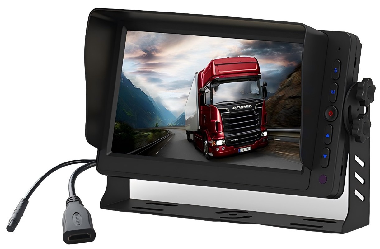 Monitor de vehicul HDMI de 7 inchi cu intrări AV duble, declanșare inversă și difuzor încorporat