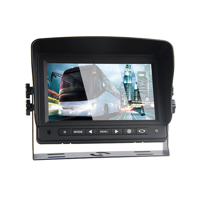 Monitor de montaj pe bord pentru vehicul de 7 inch, cu intrare cu două camere