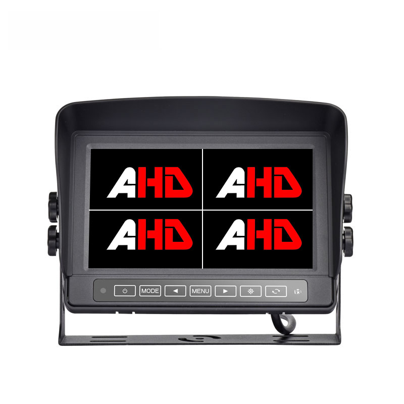 Monitor Quad AHD rezistent la apă de 7 inchi cu carcasă metalică și comenzi tactile