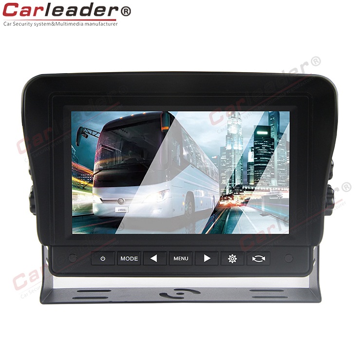 Monitor de montaj pe bord pentru vehicul de 7 inch, cu intrare cu două camere