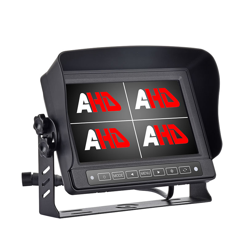 Monitor Quad AHD pentru mașină, rezistent la apă, de 7 inch, cu buton tactil